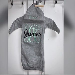 Embroidered (James) baby gown